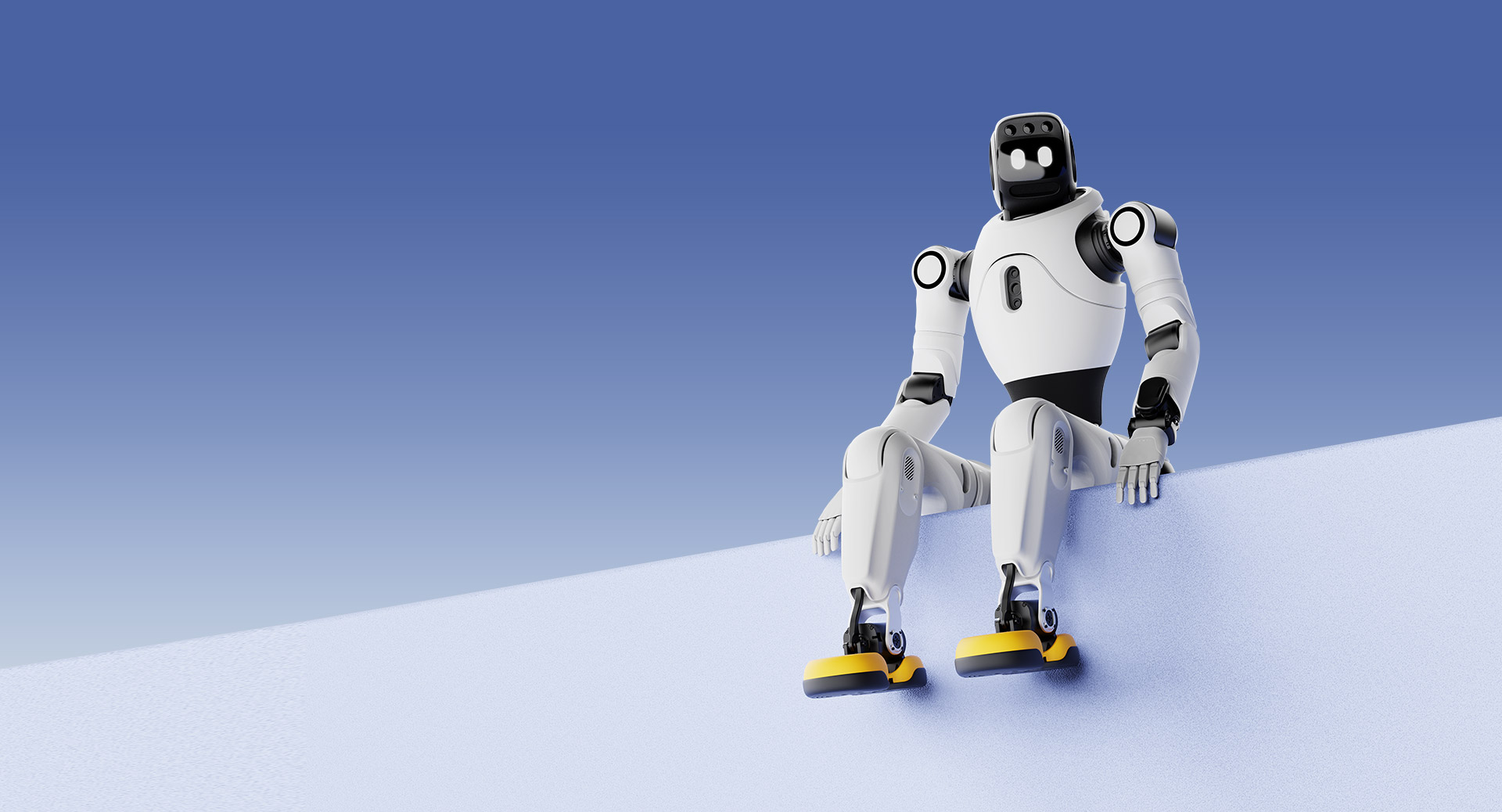 Робот AGIBOT X2 на светло-синем фоне